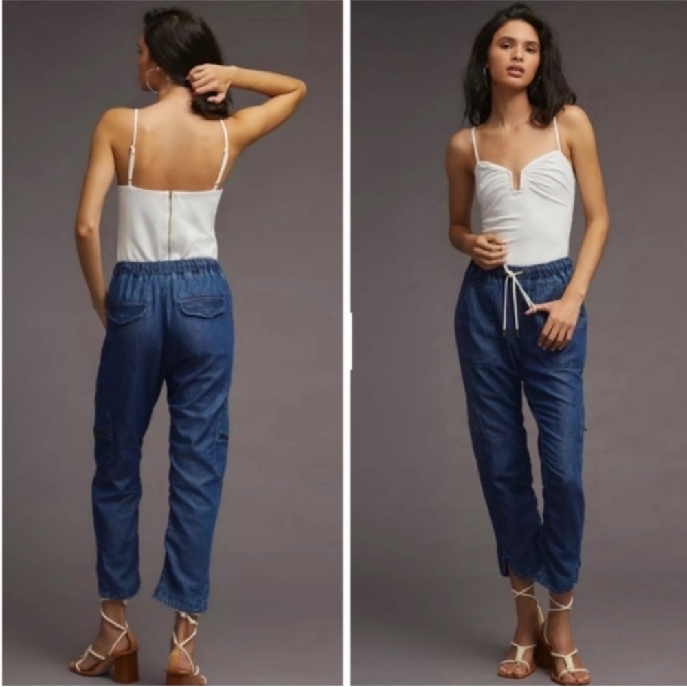 Pilcro Anthropologie The Cottage Drawstring Cargo pant Jogger Jeans size  Medium